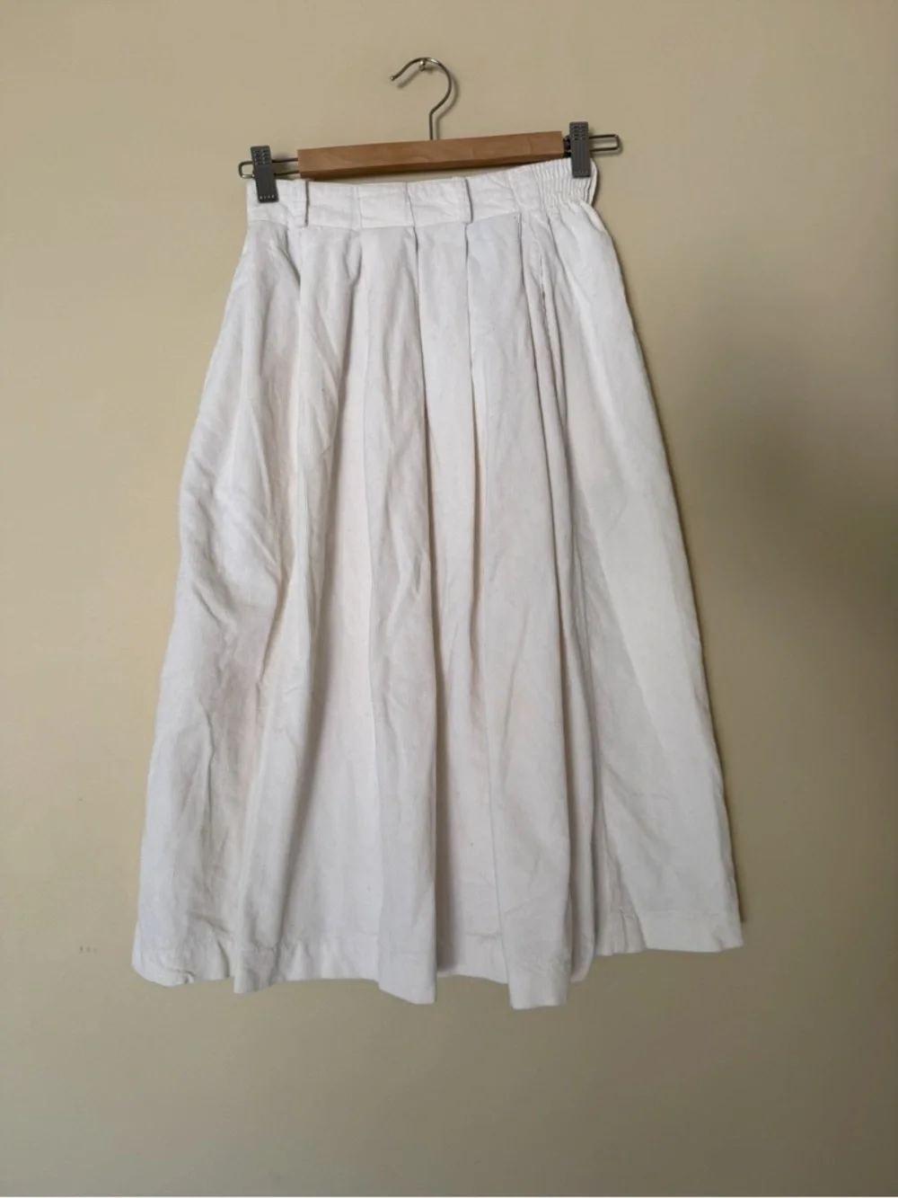 Talbots 80's Vintage Corduroy Midi A Line Ivory Full Prairie Style